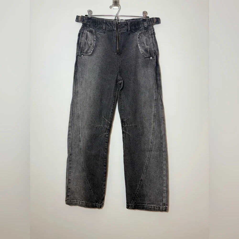 Fine Culture Jeans Men Sz S black  Loose Wide Baggy Street Grunge Skate